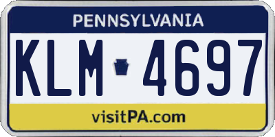 PA license plate KLM4697