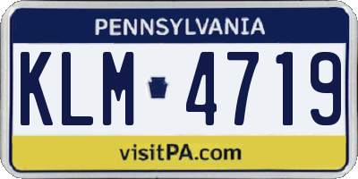 PA license plate KLM4719
