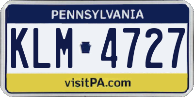 PA license plate KLM4727