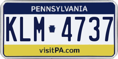 PA license plate KLM4737
