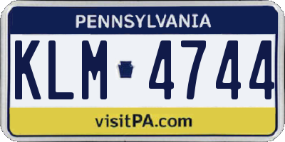 PA license plate KLM4744