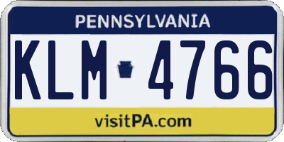 PA license plate KLM4766