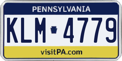 PA license plate KLM4779
