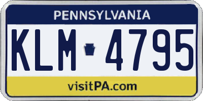 PA license plate KLM4795