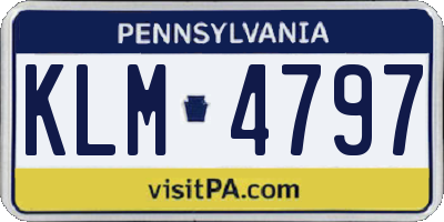PA license plate KLM4797