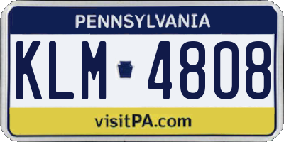 PA license plate KLM4808