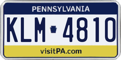PA license plate KLM4810