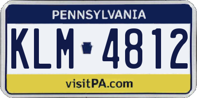 PA license plate KLM4812