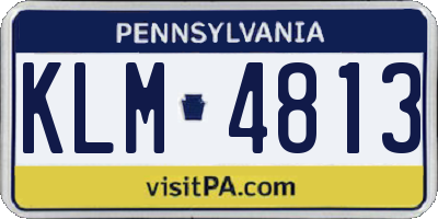 PA license plate KLM4813