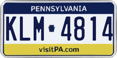 PA license plate KLM4814
