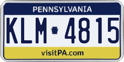 PA license plate KLM4815