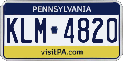 PA license plate KLM4820