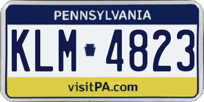 PA license plate KLM4823