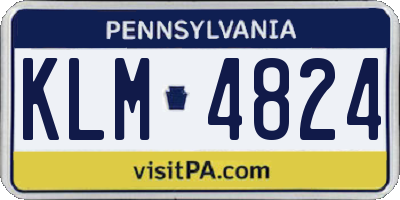 PA license plate KLM4824