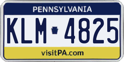 PA license plate KLM4825