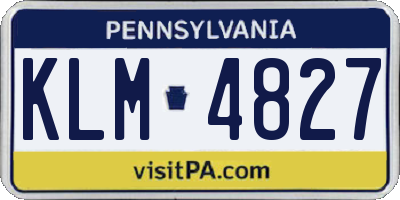 PA license plate KLM4827