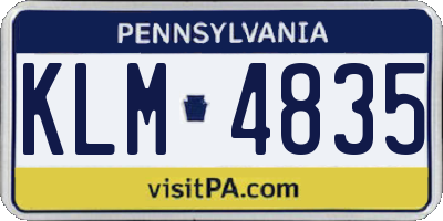 PA license plate KLM4835