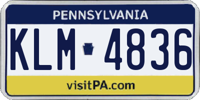 PA license plate KLM4836