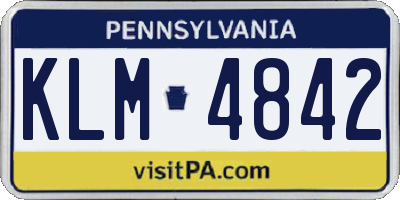 PA license plate KLM4842