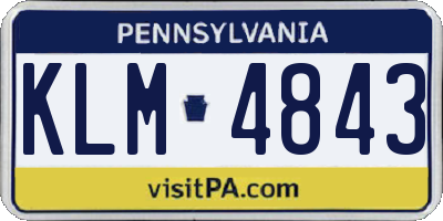 PA license plate KLM4843