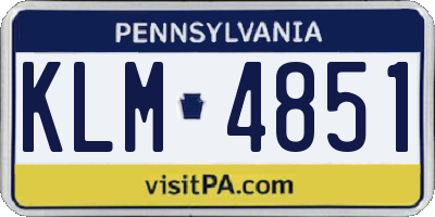 PA license plate KLM4851