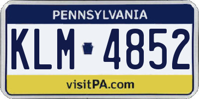 PA license plate KLM4852