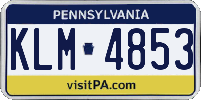 PA license plate KLM4853