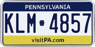 PA license plate KLM4857