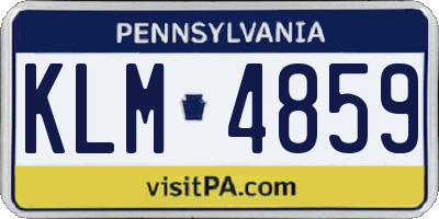 PA license plate KLM4859