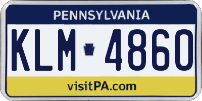 PA license plate KLM4860