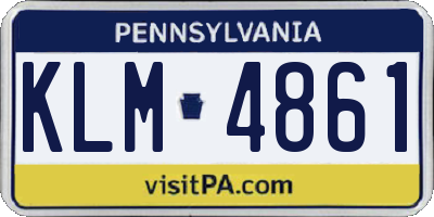PA license plate KLM4861