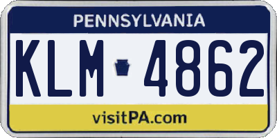 PA license plate KLM4862