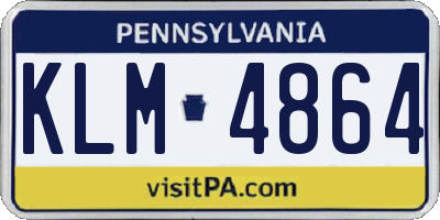 PA license plate KLM4864