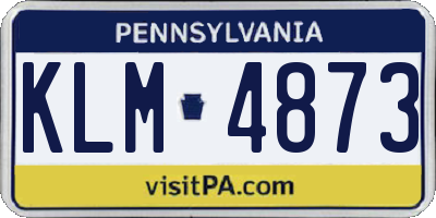 PA license plate KLM4873