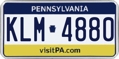 PA license plate KLM4880