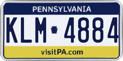 PA license plate KLM4884