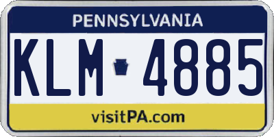 PA license plate KLM4885