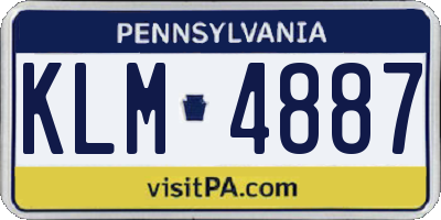 PA license plate KLM4887