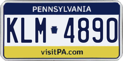 PA license plate KLM4890