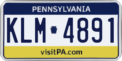 PA license plate KLM4891