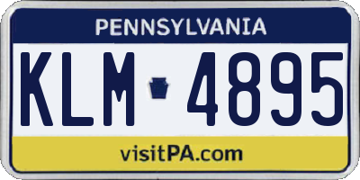 PA license plate KLM4895