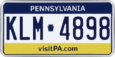 PA license plate KLM4898