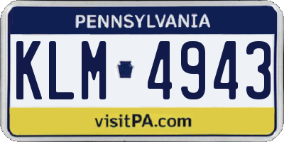 PA license plate KLM4943