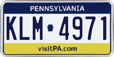 PA license plate KLM4971