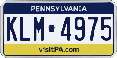 PA license plate KLM4975