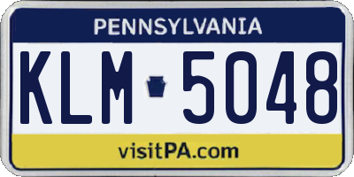 PA license plate KLM5048