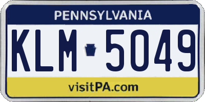 PA license plate KLM5049