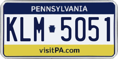PA license plate KLM5051