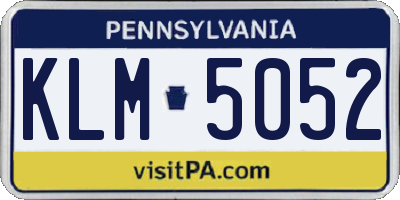 PA license plate KLM5052