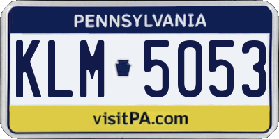 PA license plate KLM5053